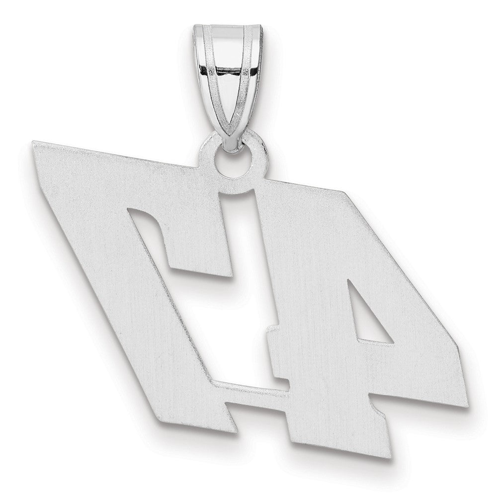14K White Gold Polished Block Number 47 Pendant