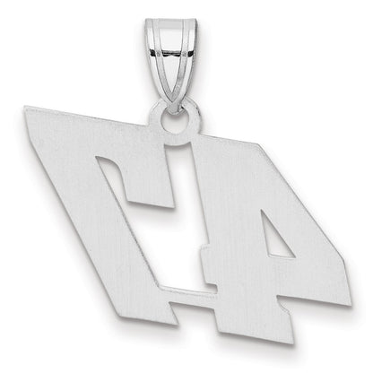 14K White Gold Polished Block Number 47 Pendant
