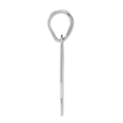 14K White Gold Polished Block Number 48 Pendant
