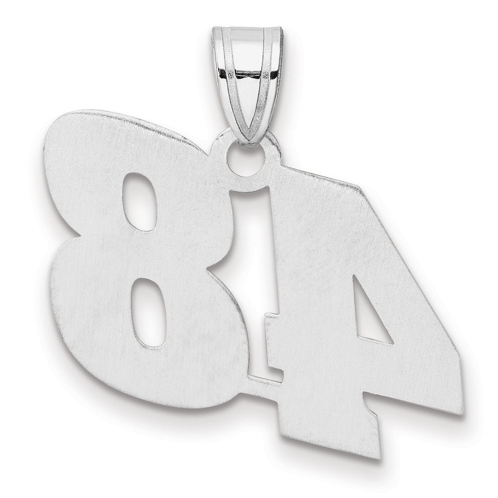 14K White Gold Polished Block Number 48 Pendant