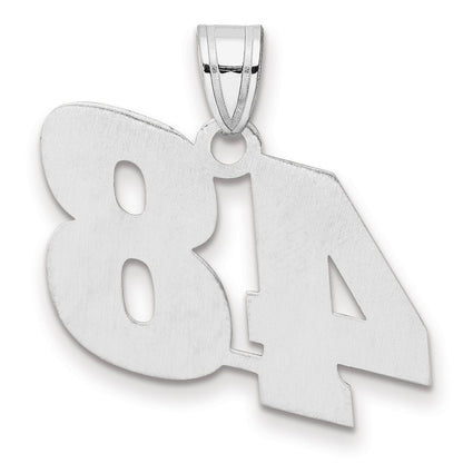 14K White Gold Polished Block Number 48 Pendant