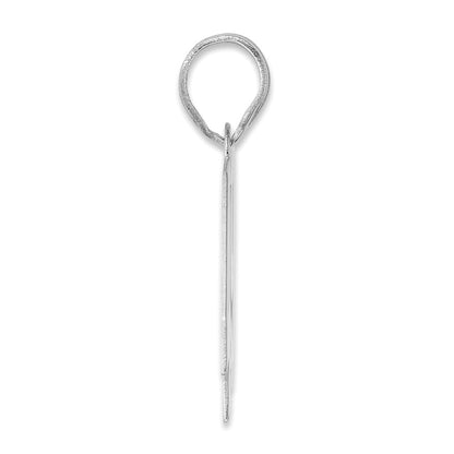 14K White Gold Polished Block Number 49 Pendant