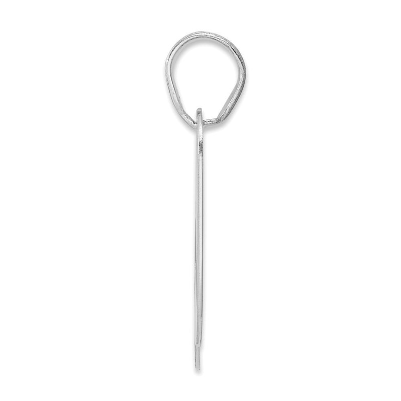 14K White Gold Polished Block Number 50 Pendant