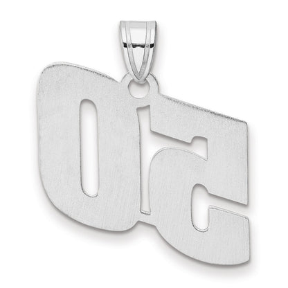 14K White Gold Polished Block Number 50 Pendant