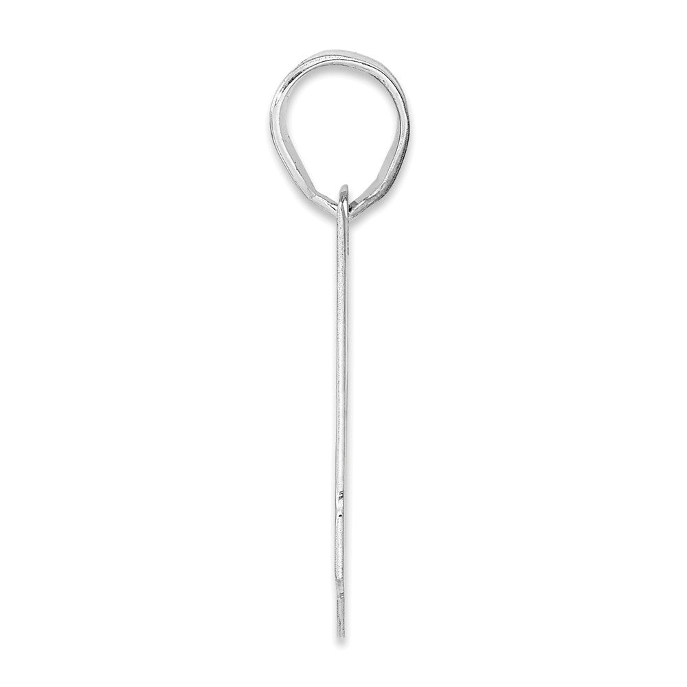 14K White Gold Polished Block Number 51 Pendant