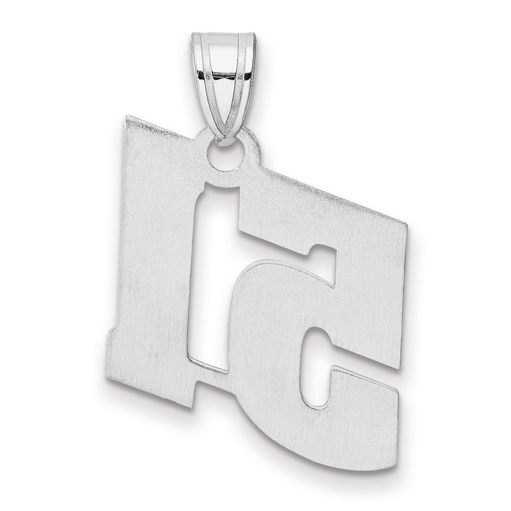 14K White Gold Polished Block Number 51 Pendant