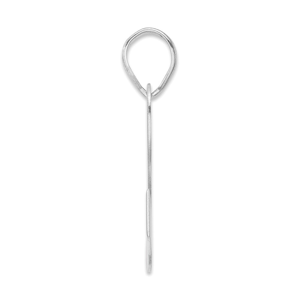 14K White Gold Polished Block Number 52 Pendant