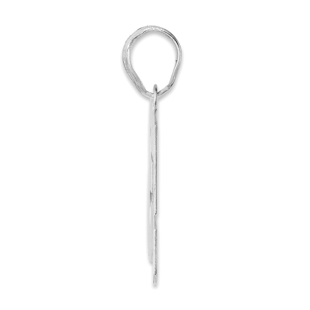 14K White Gold Polished Block Number 53 Pendant