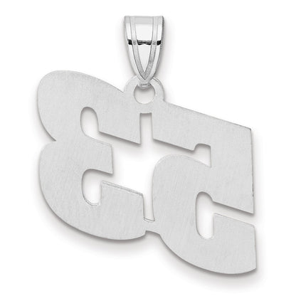 14K White Gold Polished Block Number 53 Pendant