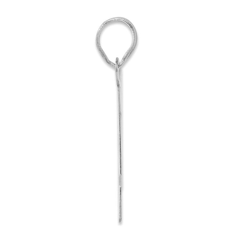 14K White Gold Polished Block Number 54 Pendant