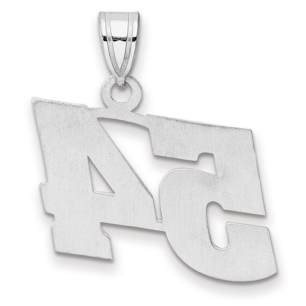 14K White Gold Polished Block Number 54 Pendant