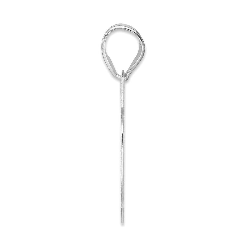 14K White Gold Polished Block Number 55 Pendant