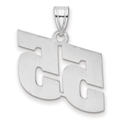 14K White Gold Polished Block Number 55 Pendant