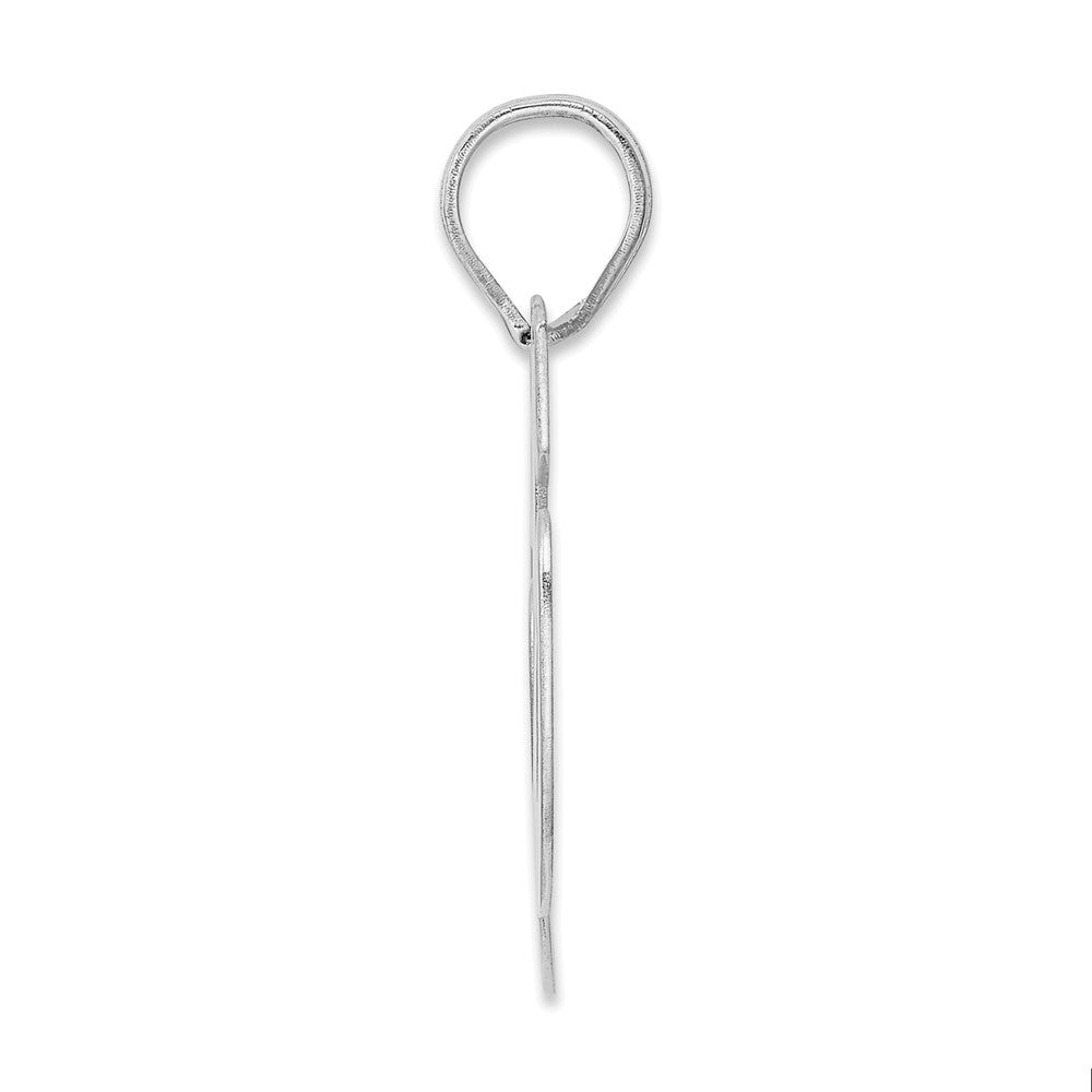 14K White Gold Polished Block Number 56 Pendant
