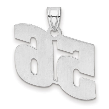 14K White Gold Polished Block Number 56 Pendant
