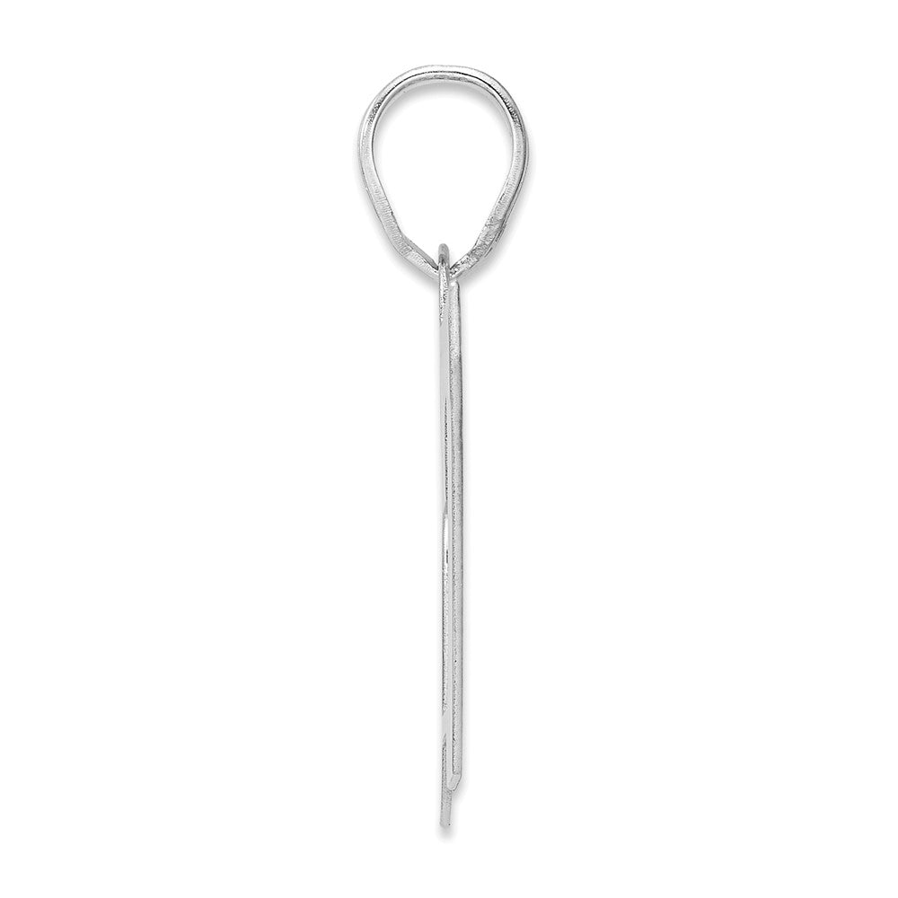 14K White Gold Polished Block Number 57 Pendant