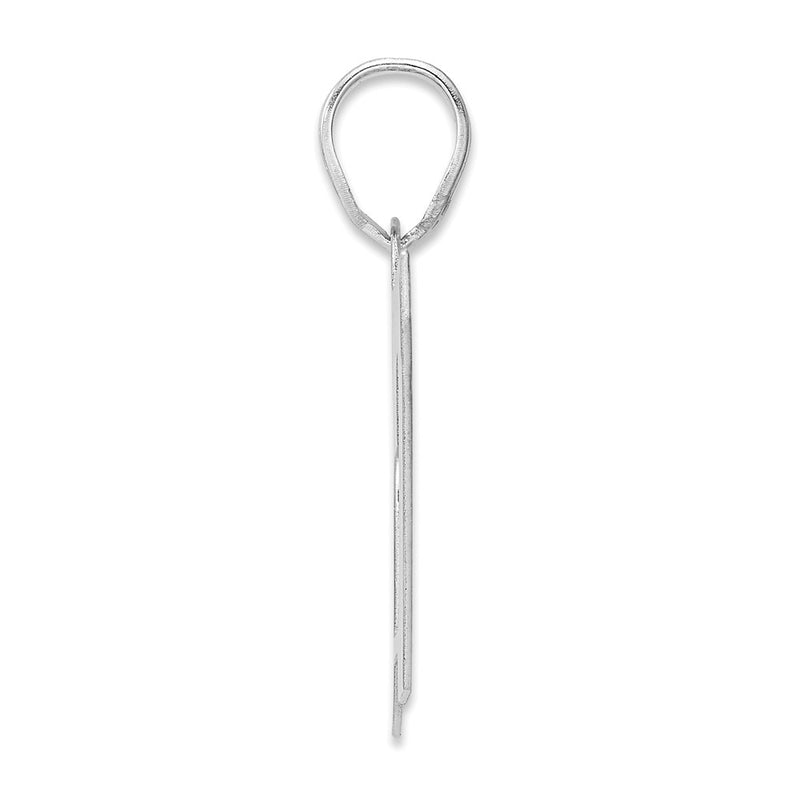 14K White Gold Polished Block Number 57 Pendant