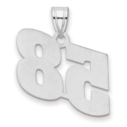 14K White Gold Polished Block Number 58 Pendant