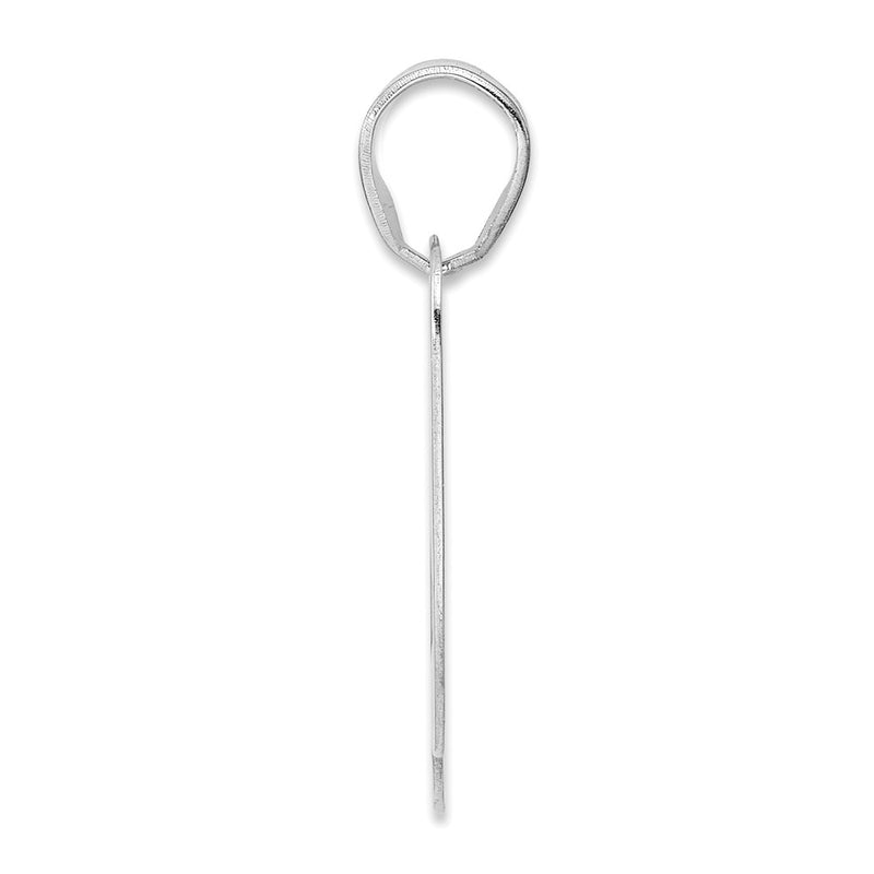14K White Gold Polished Block Number 59 Pendant