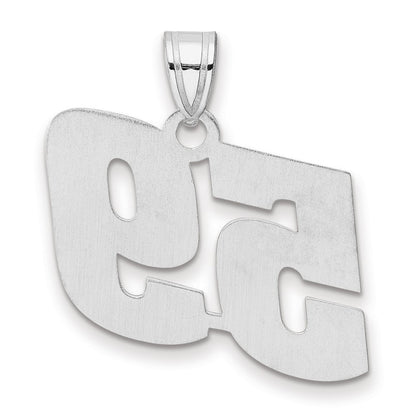 14K White Gold Polished Block Number 59 Pendant