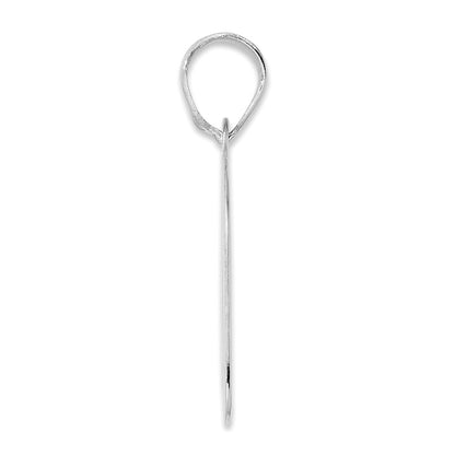 14K White Gold Polished Block Number 60 Pendant
