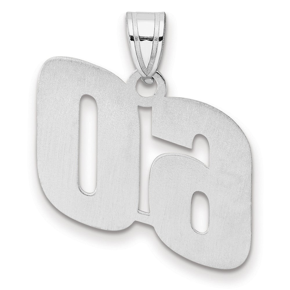14K White Gold Polished Block Number 60 Pendant