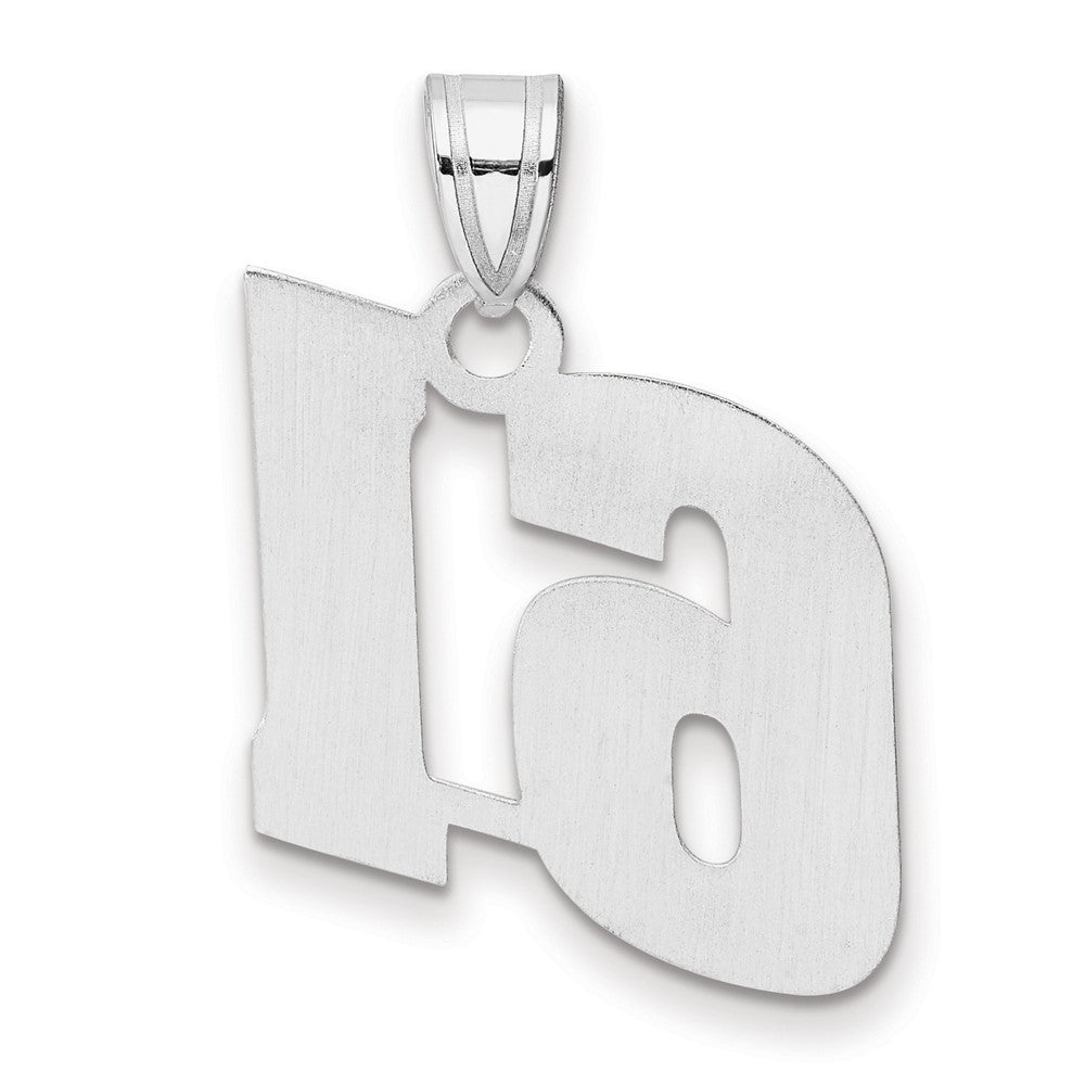 14K White Gold Polished Block Number 61 Pendant