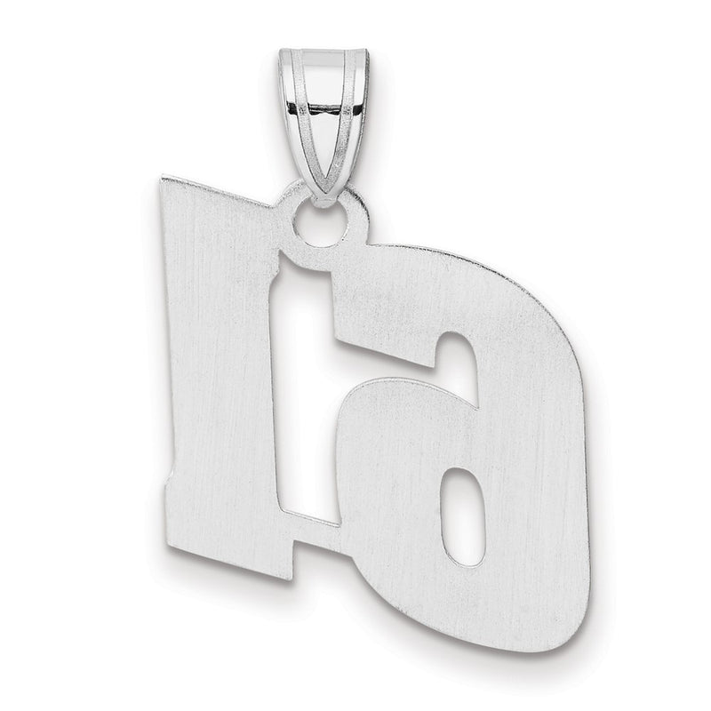 14K White Gold Polished Block Number 61 Pendant