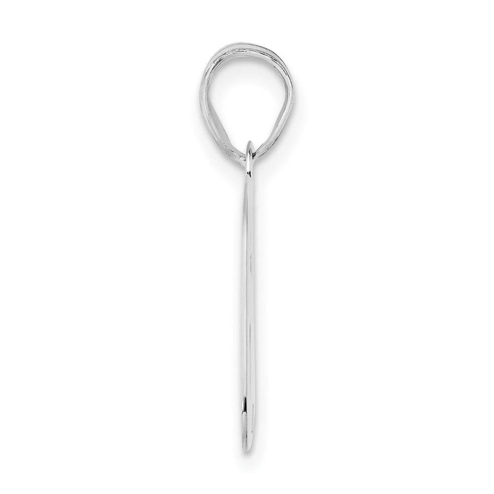 14K White Gold Polished Block Number 62 Pendant