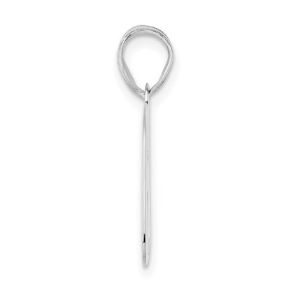 14K White Gold Polished Block Number 62 Pendant