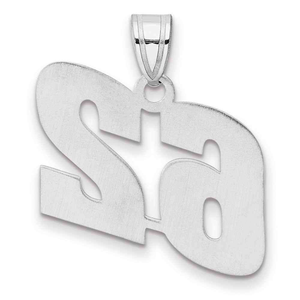 14K White Gold Polished Block Number 62 Pendant