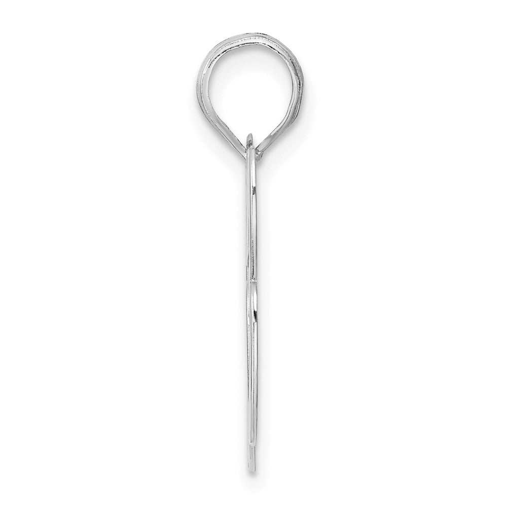 14K White Gold Polished Block Number 63 Pendant