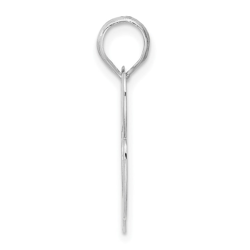 14K White Gold Polished Block Number 63 Pendant