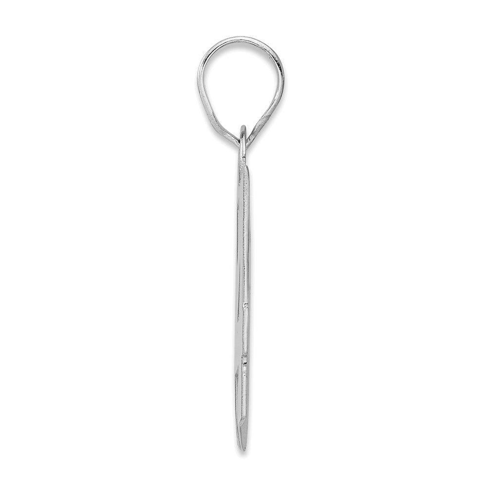 14K White Gold Polished Block Number 64 Pendant