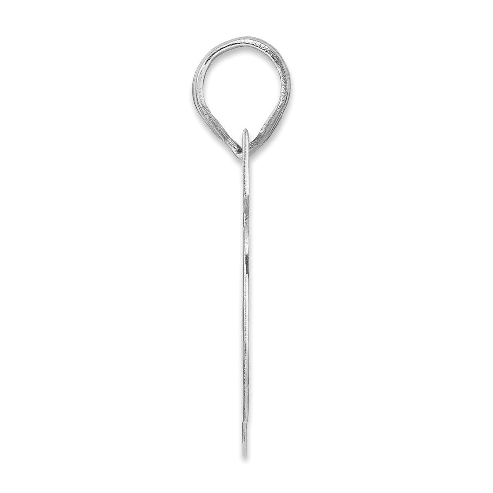 14K White Gold Polished Block Number 65 Pendant