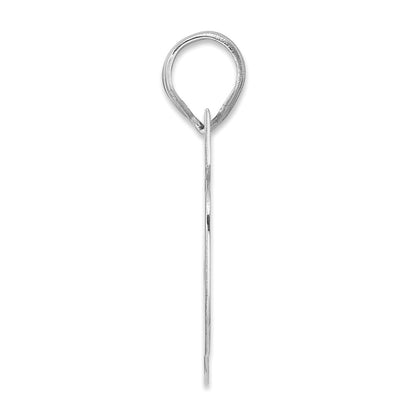 14K White Gold Polished Block Number 65 Pendant