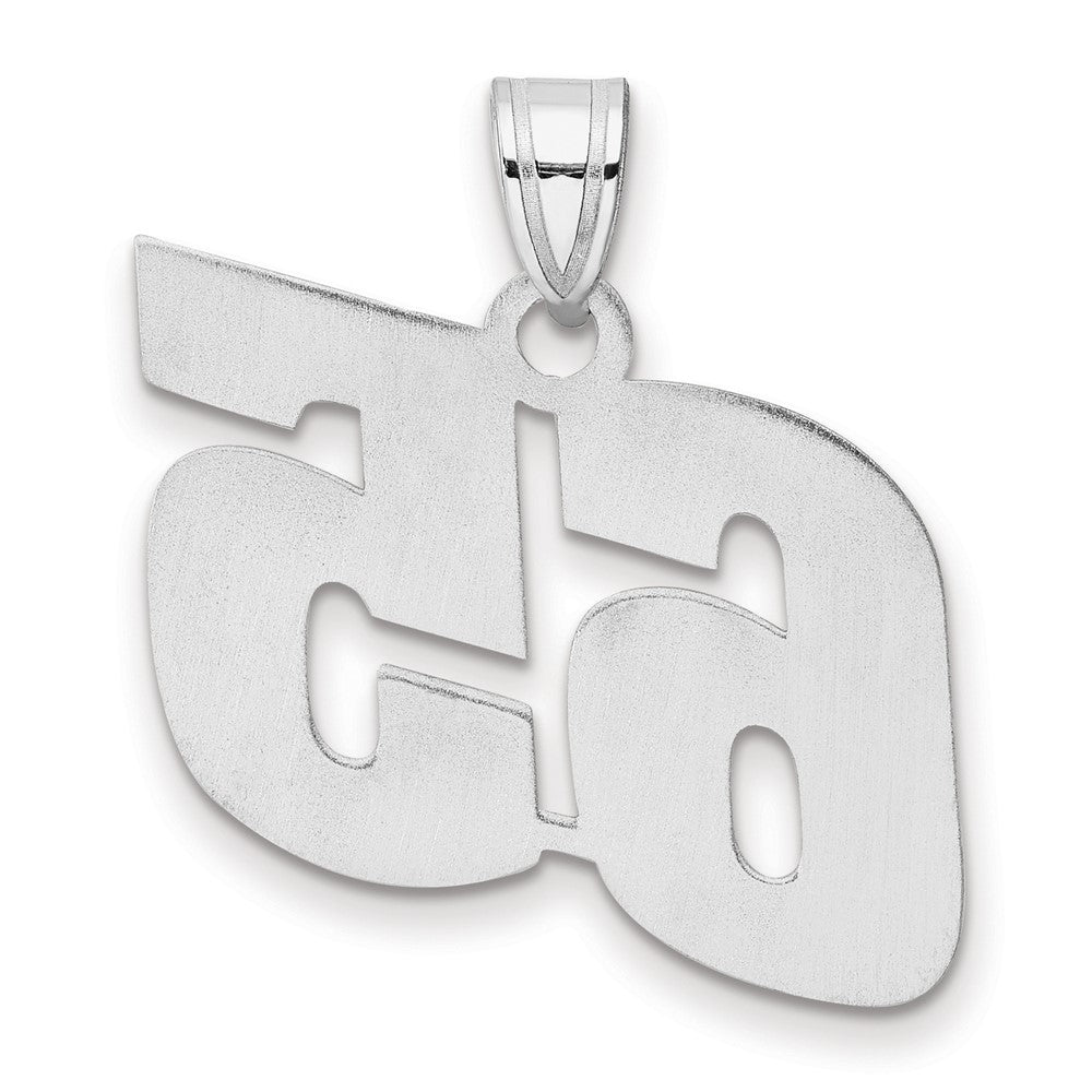 14K White Gold Polished Block Number 65 Pendant