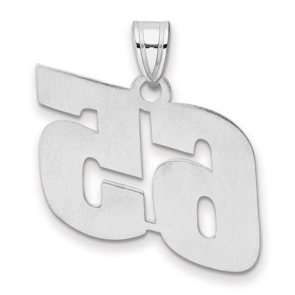 14K White Gold Polished Block Number 65 Pendant