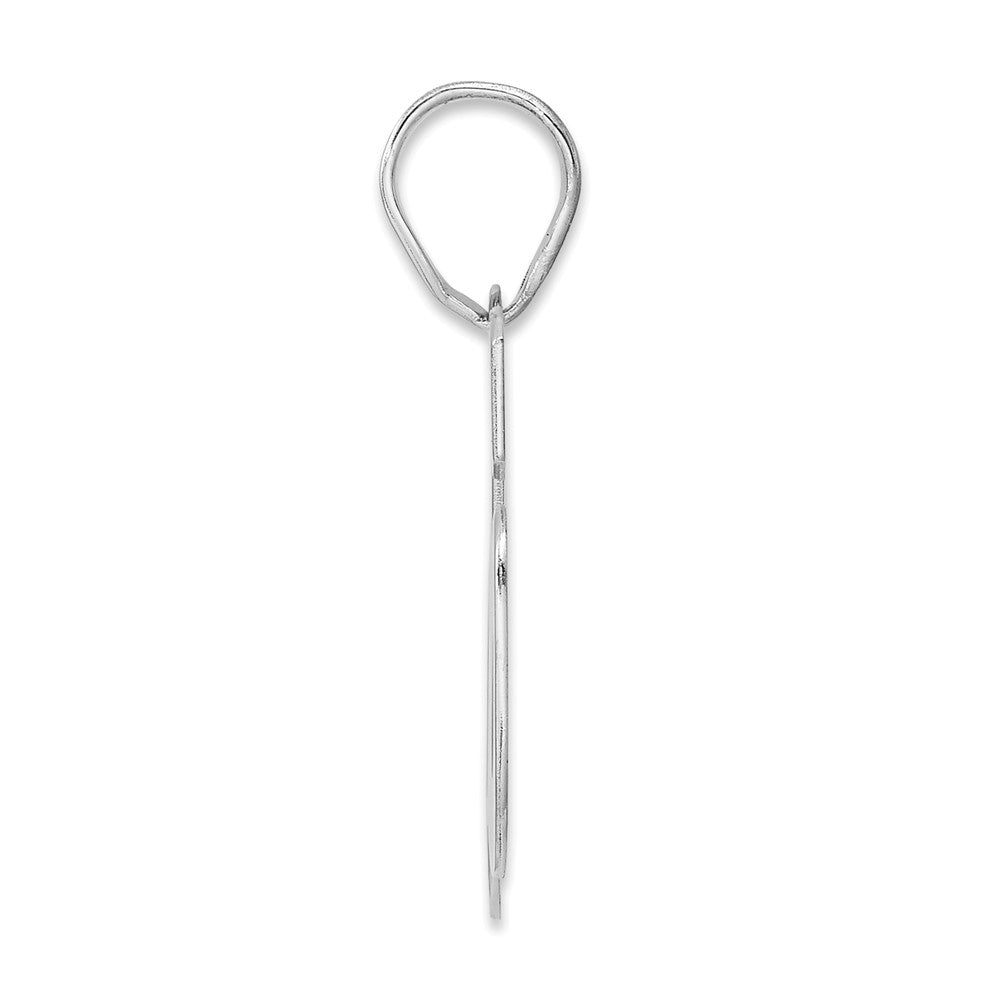 14K White Gold Polished Block Number 66 Pendant