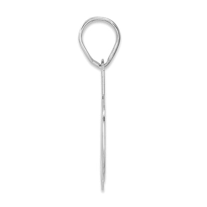 14K White Gold Polished Block Number 66 Pendant