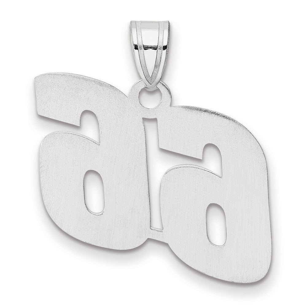 14K White Gold Polished Block Number 66 Pendant