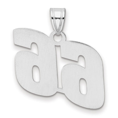 14K White Gold Polished Block Number 66 Pendant