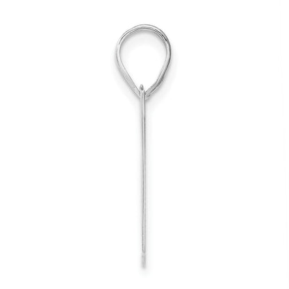 14K White Gold Polished Block Number 67 Pendant