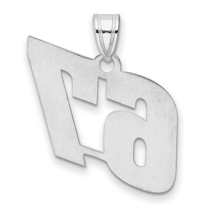 14K White Gold Polished Block Number 67 Pendant