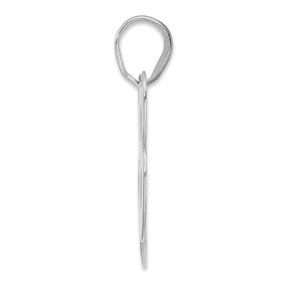 14K White Gold Polished Block Number 68 Pendant