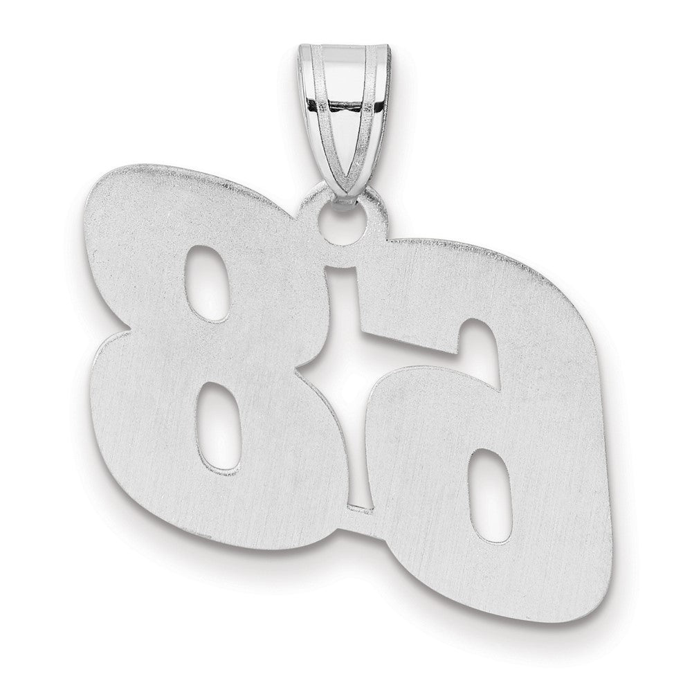 14K White Gold Polished Block Number 68 Pendant