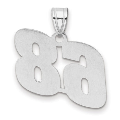 14K White Gold Polished Block Number 68 Pendant