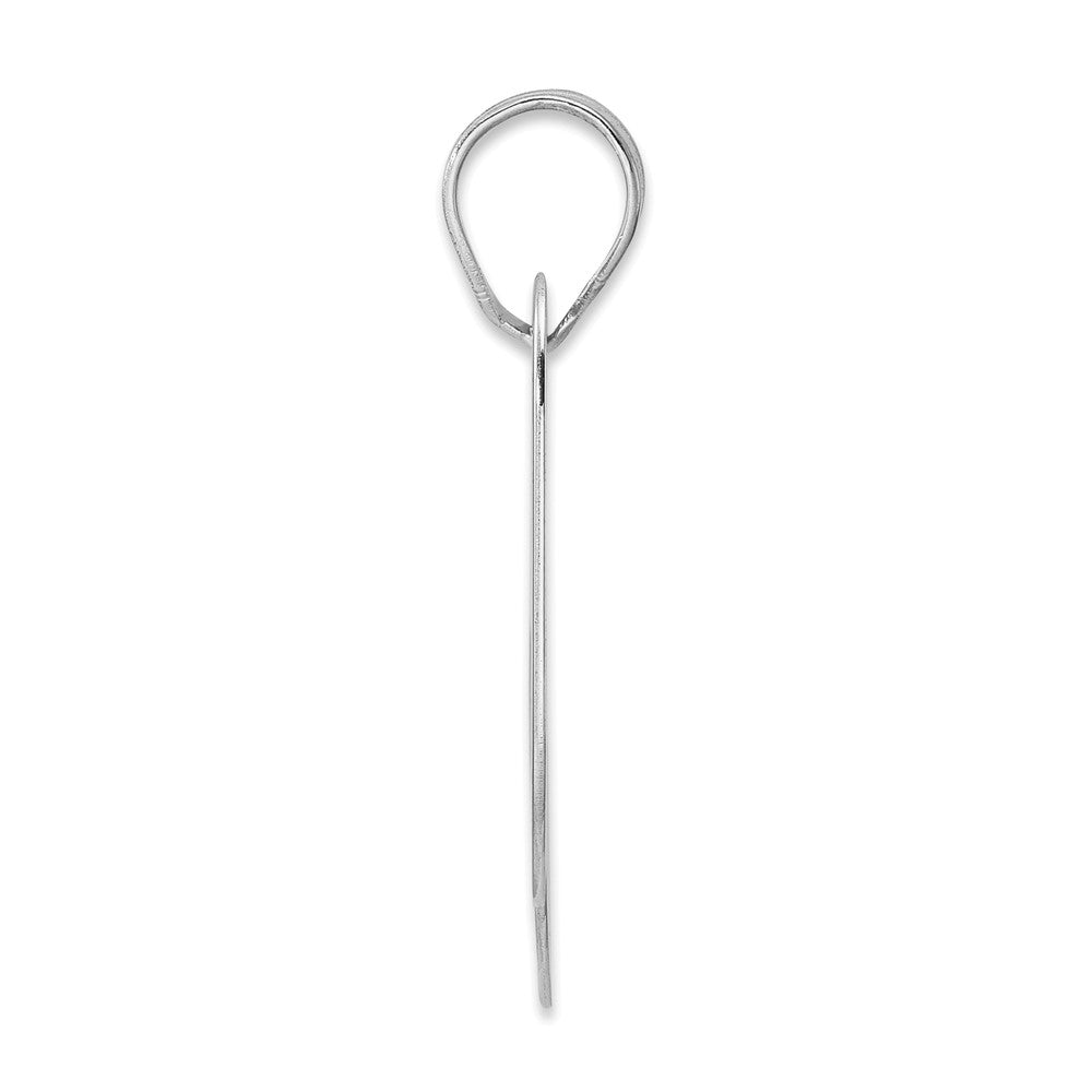 14K White Gold Polished Block Number 69 Pendant