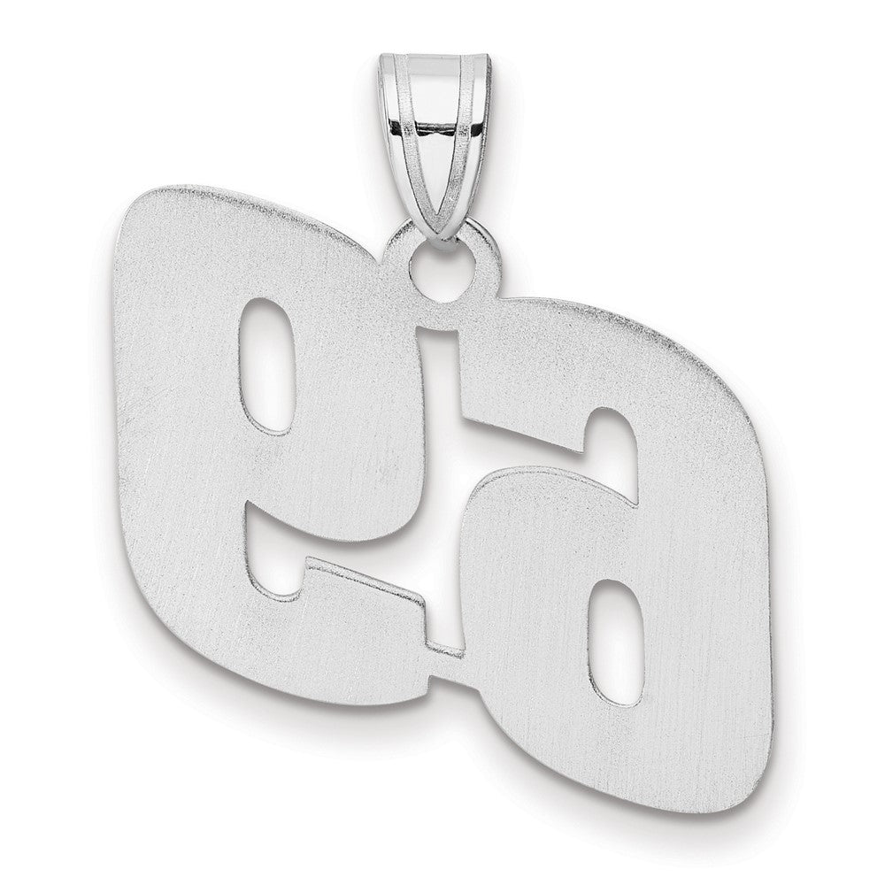 14K White Gold Polished Block Number 69 Pendant