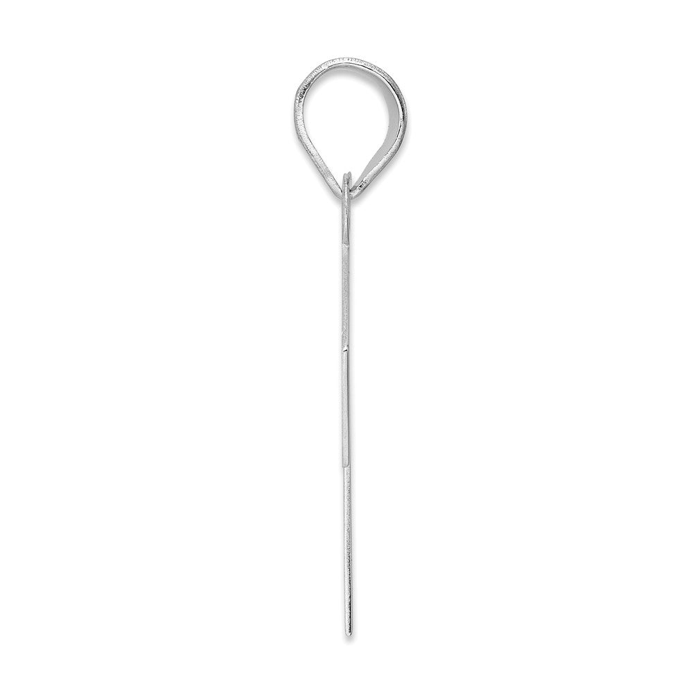 14K White Gold Polished Block Number 71 Pendant